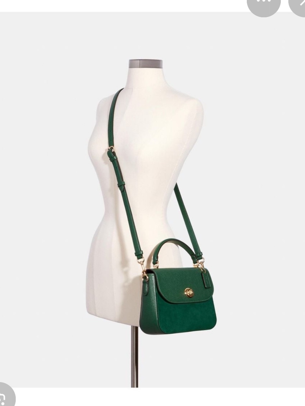 Coach Marlie Black Pebbled Leather Top Handle Satchel - Picture 3 of 3